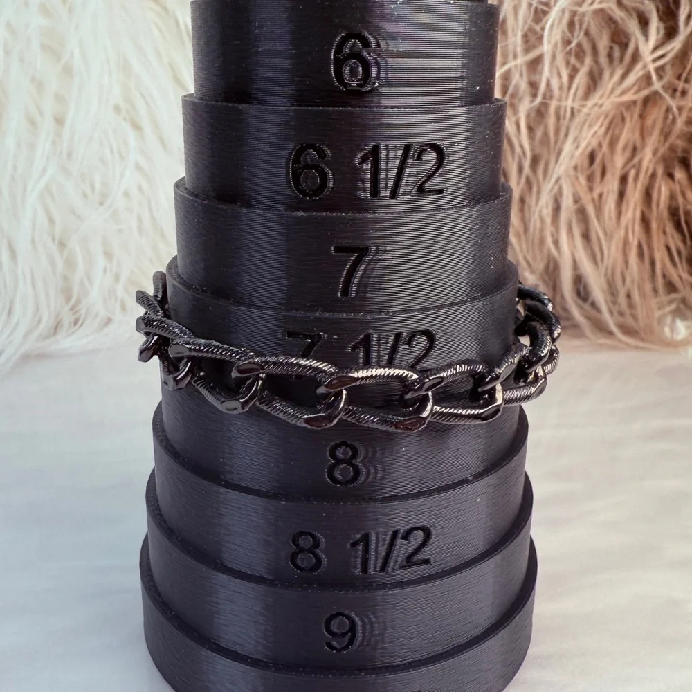 Black gunmetal chainlink bangle bracelet